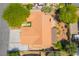 Aerial view of the home showing the roof, patio, and landscaping at 3221 Palmdesert Way, Las Vegas, NV 89120