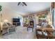 Cozy living room with fireplace, comfortable seating, and large windows at 3221 Palmdesert Way, Las Vegas, NV 89120