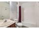 A functional bathroom with a combined tub and shower, along with a toilet and sink at 3924 Quiet Pine St # 201, Las Vegas, NV 89108
