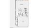First floor plan featuring the kitchen, great room, garage and entry with powder room at 9077 Rivington Ave, Las Vegas, NV 89148