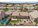 Inviting backyard boasts a synthetic grass lawn and landscaped patio area with fire pit, perfect for outdoor entertaining at 1043 Armillaria St, Henderson, NV 89011