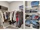 Walk-in closet with ample storage space and metal rack shelving for organization at 12426 Oregon Cherry Ave, Las Vegas, NV 89138