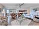 Open concept living room featuring wood-look tile flooring, modern furniture and plenty of natural light at 1319 Yosemite St, Boulder City, NV 89005