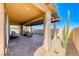 Covered patio with brick pavers, providing a comfortable outdoor living space at 1319 Yosemite St, Boulder City, NV 89005