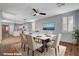 Dining area with a stylish table, elegant chairs, and ample natural light at 165 Calm Morning Ave, Henderson, NV 89002