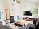 Bright living area with high ceilings, comfortable seating, and modern entertainment setup at 2925 Wigwam Pkwy # 724, Henderson, NV 89074
