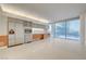 Spacious kitchen featuring stainless steel appliances, modern lighting, and large view window at 3726 S Las Vegas Blvd # 1003, Las Vegas, NV 89158
