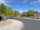 Well-maintained street view within the Queensbury community featuring lush landscaping and mature trees at 3817 Grazing Gazelle Ave, North Las Vegas, NV 89084