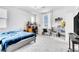Bedroom with carpet, desk, chair, and natural light from the windows at 694 Last Dance Pl, Henderson, NV 89011