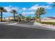 The community entrance has lush landscaping and a clear sign, ensuring a great first impression and easy navigation at 3644 Shanagolden St, Las Vegas, NV 89129