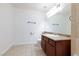 Bathroom featuring a vanity with a granite countertop and white sink at 4050 Pacific Harbors Dr # 112, Las Vegas, NV 89121
