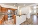 Eat-in kitchen featuring stainless steel appliances, gas range, and breakfast bar at 4071 Blue Manor Ln, North Las Vegas, NV 89032