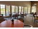 Bright dining area featuring floor to ceiling windows and views of the golf course at 5436 Red Sun Dr, Las Vegas, NV 89149