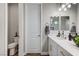 Stylish bathroom with modern fixtures, sleek vanity, and ample counter space at 689 Moonstone Beach Pl, Henderson, NV 89011