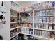Organized walk-in pantry with ample shelving for food storage and household items at 689 Moonstone Beach Pl, Henderson, NV 89011