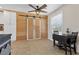 Custom pantry behind sliding doors offers convenient storage for your culinary needs, set in an updated kitchen at 7350 W Rome Blvd, Las Vegas, NV 89131