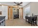 Organized pantry behind sliding doors provides ample storage space, seamlessly blending style and functionality at 7350 W Rome Blvd, Las Vegas, NV 89131