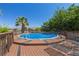 Inviting above-ground pool with spacious deck, perfect for outdoor relaxation and entertainment at 7350 W Rome Blvd, Las Vegas, NV 89131