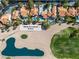 Overhead view of the community showcasing pools and golf course at 8848 Rainbow Ridge Dr, Las Vegas, NV 89117