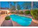 Backyard view of the pool and mature landscaping at 1563 Cattle Ranch Pl, Henderson, NV 89002