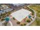 Aerial view showcasing a community basketball court, park, gazebos, playground and walking paths at 3924 Diamond Ridge St, Las Vegas, NV 89129