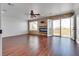 Bright bedroom features hardwood floors, fireplace and access to a private balcony at 3924 Diamond Ridge St, Las Vegas, NV 89129
