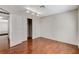 Bright bedroom featuring hardwood floors, closet and neutral paint at 5 Tarryall Ter, Henderson, NV 89074