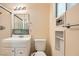 Bathroom with a shower and updated fixtures and hardware at 5317 Holmby Ave, Las Vegas, NV 89146