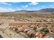 Panoramic aerial view of a neighborhood with multiple houses, pools, and landscaping, showcasing the community's layout at 7957 Lovely Pine Pl, Las Vegas, NV 89143