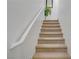Carpeted staircase with white railing leading to the upper level at 9157 Acclamation Ct, Las Vegas, NV 89149