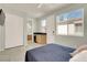 Bright bedroom features ensuite bathroom, closet, large window offering ample natural light at 1116 Piazza Telle, Henderson, NV 89052