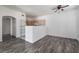 Open-concept space with built-in storage and view to kitchen at 1838 N Jones Blvd, Las Vegas, NV 89108