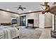 Relaxing bedroom features a view of the backyard through glass doors at 2051 Saginaw Ave, Pahrump, NV 89048
