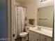 Bathroom with a single sink vanity and shower/tub combination, well-lit and functional at 2064 Mesquite Ln # 304, Laughlin, NV 89029