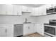 A detailed shot of a modern kitchen with stainless steel appliances and marble countertops at 2105 Berkley Ave, Las Vegas, NV 89101