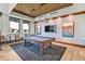 Resident billiards room with a pool table, TV, artwork and a wood beam ceiling at 2383 Elmont Ave, North Las Vegas, NV 89086