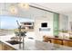 Modern kitchen with granite counters, stainless appliances, and view to pool at 3 Horseshoe Rock Ct, Henderson, NV 89012