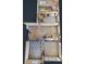 Birds-eye view of floor plan showing layout of first and second floor at 524 Blanche Ct, Henderson, NV 89052