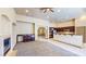 Spacious kitchen with granite countertops, stainless steel appliances, and a cozy breakfast bar at 524 Blanche Ct, Henderson, NV 89052