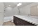 Bathroom featuring a double sink vanity, tub and shower combination, and modern fixtures at 6643 Tangled Vines Ave, Las Vegas, NV 89139