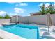 Beautiful pool with lounge chairs and modern landscaping, offering a serene retreat in the backyard at 6643 Tangled Vines Ave, Las Vegas, NV 89139