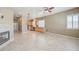 An open floorplan displays the kitchen and living room areas at 7489 Crystal Clear Ave, Las Vegas, NV 89113