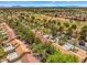 Wide aerial shot showcasing the community with mature trees, a golf course, and meticulously maintained surroundings at 9540 Eagle Valley Dr, Las Vegas, NV 89134
