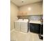 Functional laundry room equipped with modern washer, dryer, counter space and storage at 10152 Tenaya Meadows St, Las Vegas, NV 89178