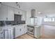 Modern kitchen featuring stainless steel appliances, sleek cabinets, and an island with a cooktop at 1109 E Tonopah Ave, North Las Vegas, NV 89030