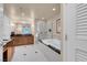 Bathroom with walk-in shower, soaking tub, and double vanity at 135 E Harmon Ave # 3620, Las Vegas, NV 89109