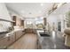 A modern kitchen offers ample counter space, stainless steel appliances, and scenic views at 22 Anthem Pointe Ct, Henderson, NV 89052