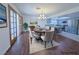 Staged dining room next to the kitchen. Features include wood flooring, a dining set, and ample natural light at 3667 Descanso St, Las Vegas, NV 89121