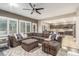 Open-concept living area seamlessly connects to the kitchen, ideal for modern living at 4573 Milvio Ave, Las Vegas, NV 89141