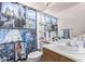 Bathroom featuring a single sink vanity and unique Star Wars-themed shower curtain at 4919 Rancho Domingo Ct, North Las Vegas, NV 89031